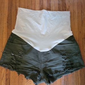 Pinkblush olive green maternity shorts size large